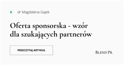 ogłoszenia sponsoring|Oferta sponsorska – wzór dla szukających partnerów